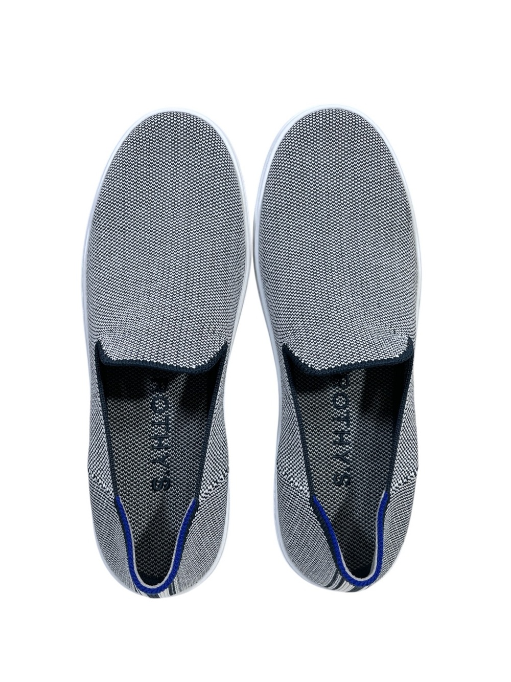 Rothy’s The Original Slip On Sneaker Women’s size 8 in Anchor Navy / White